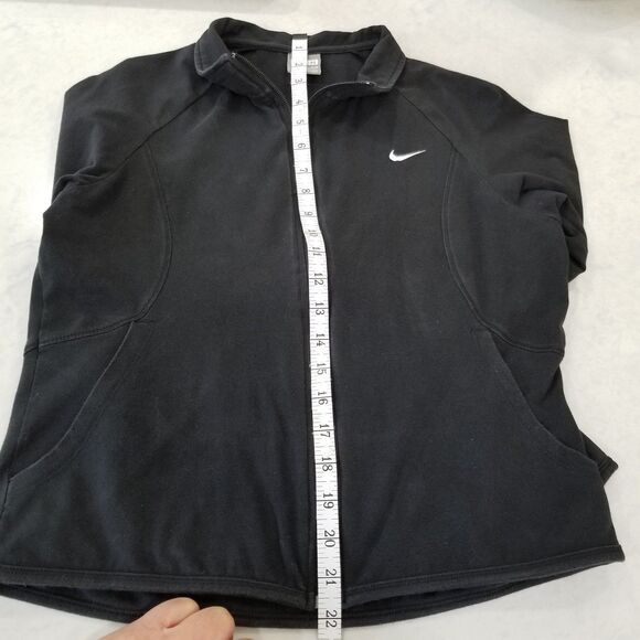 Nike womens zip up jacket size medium cotton / spandex black - Picture 10 of 12